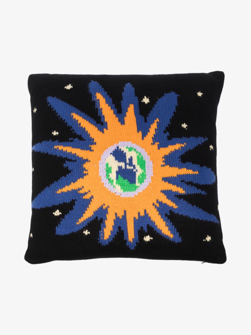 Black the World Cashmere Cushion
