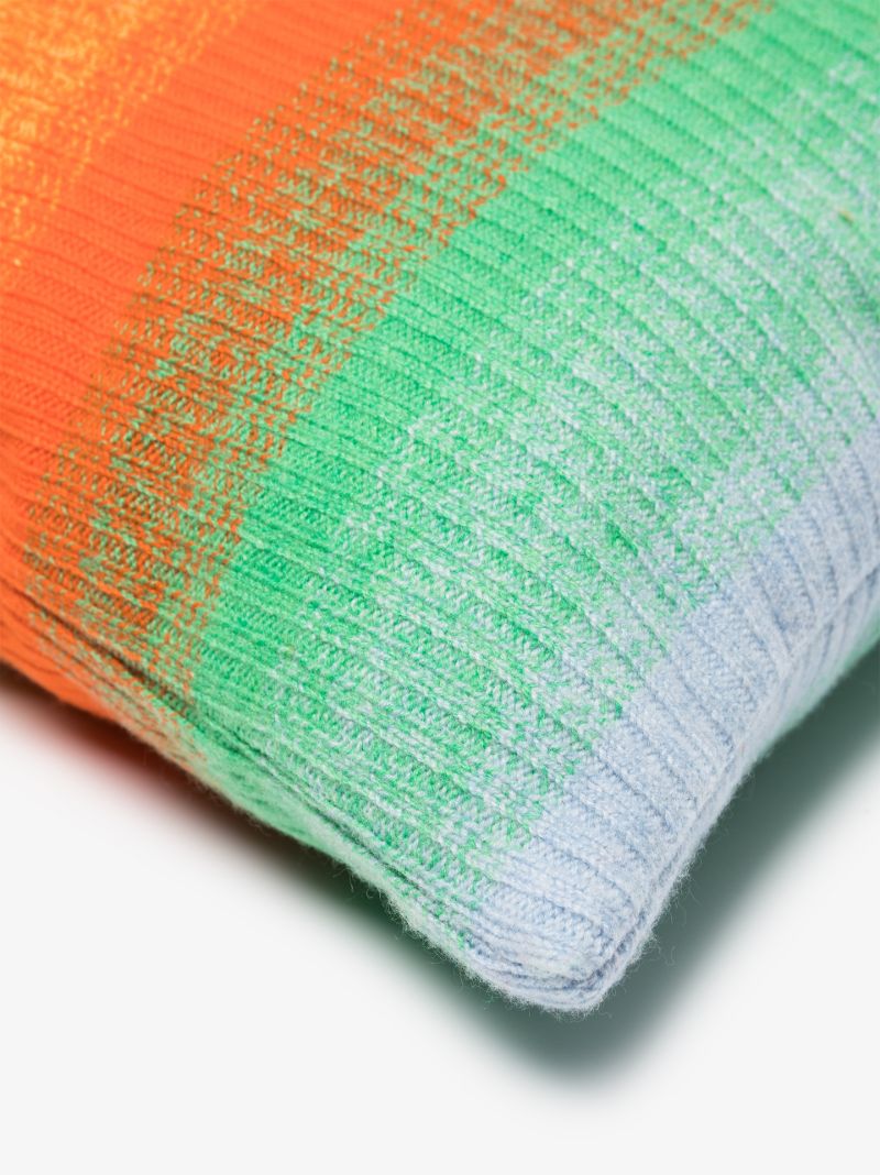 Multicoloured Morph Striped Cashmere Cushion