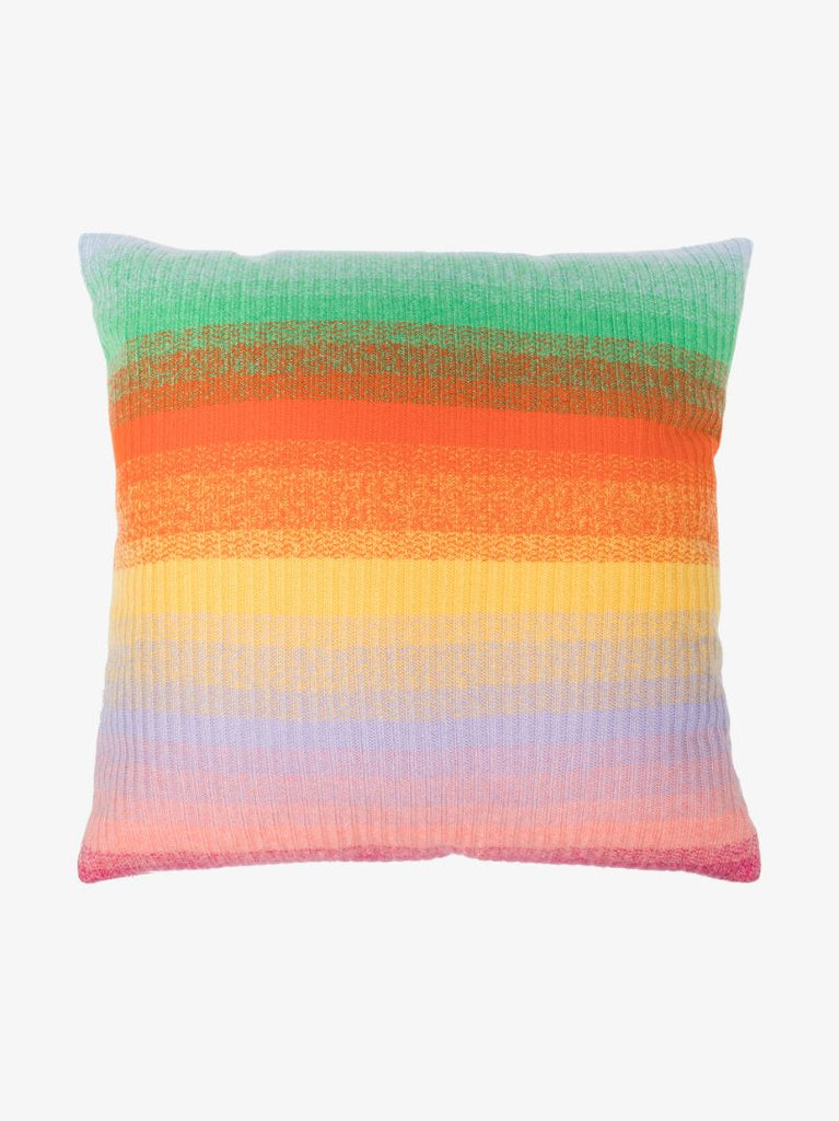 Multicoloured Morph Striped Cashmere Cushion