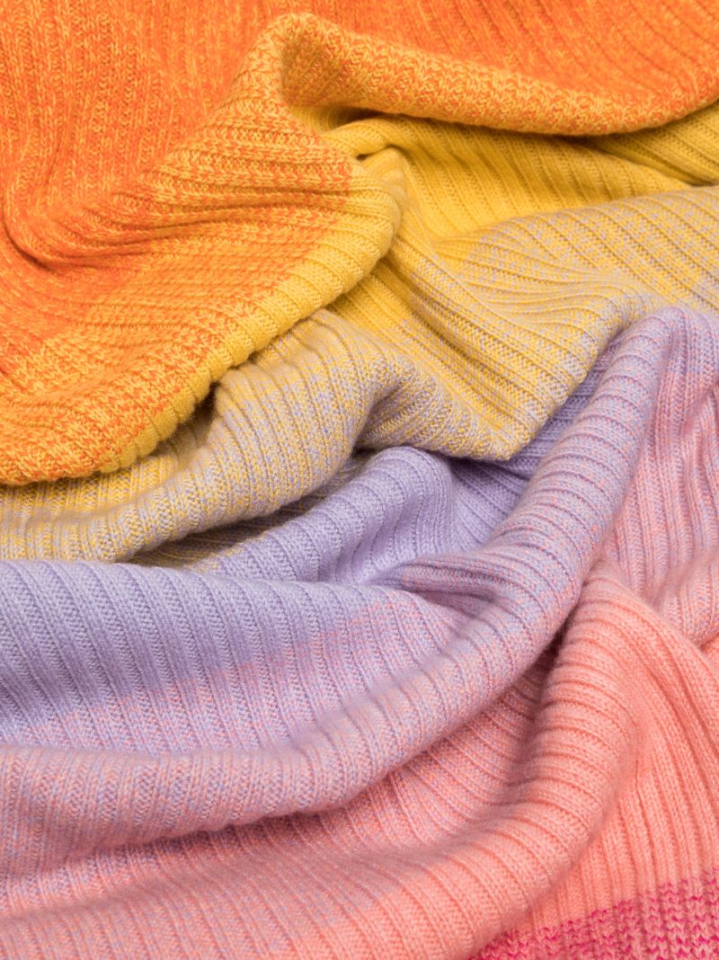 Multicoloured Striped Cashmere Blanket