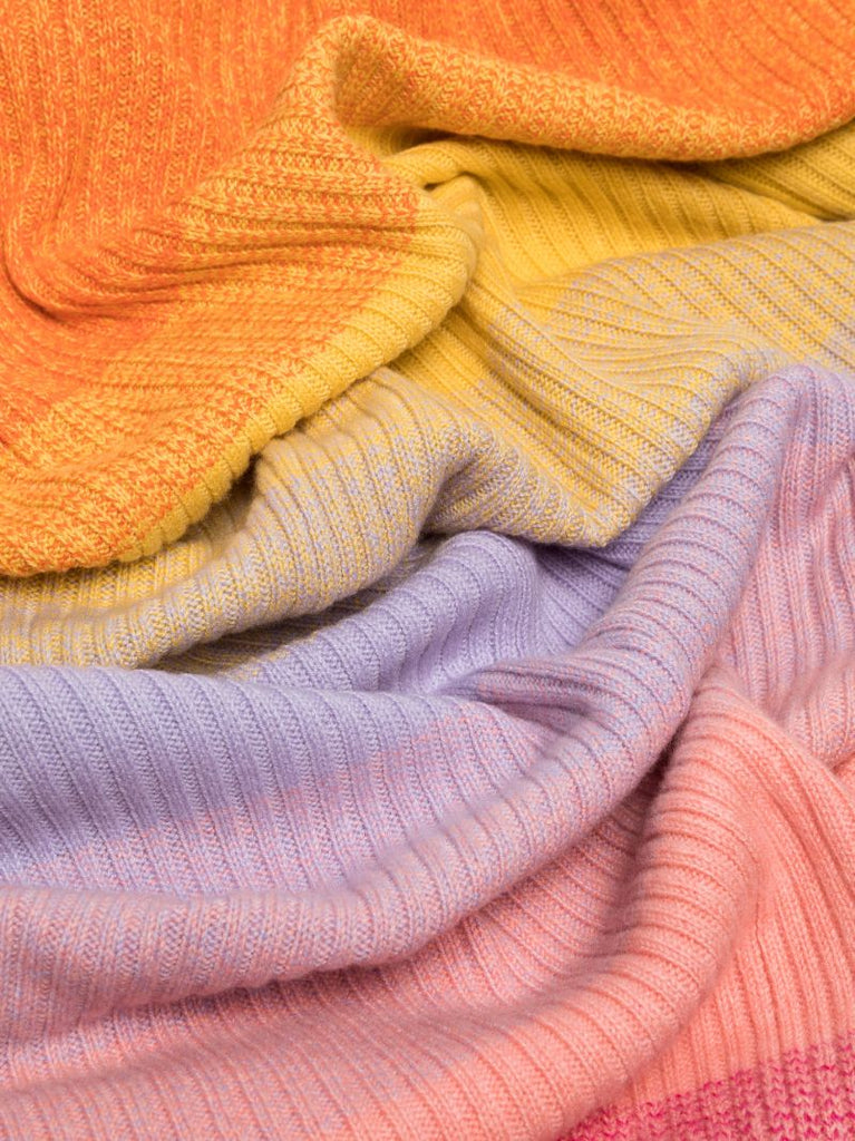 Multicoloured Striped Cashmere Blanket