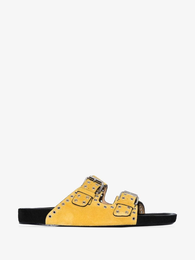 Yellow Lennyo Studded Suede Sandals
