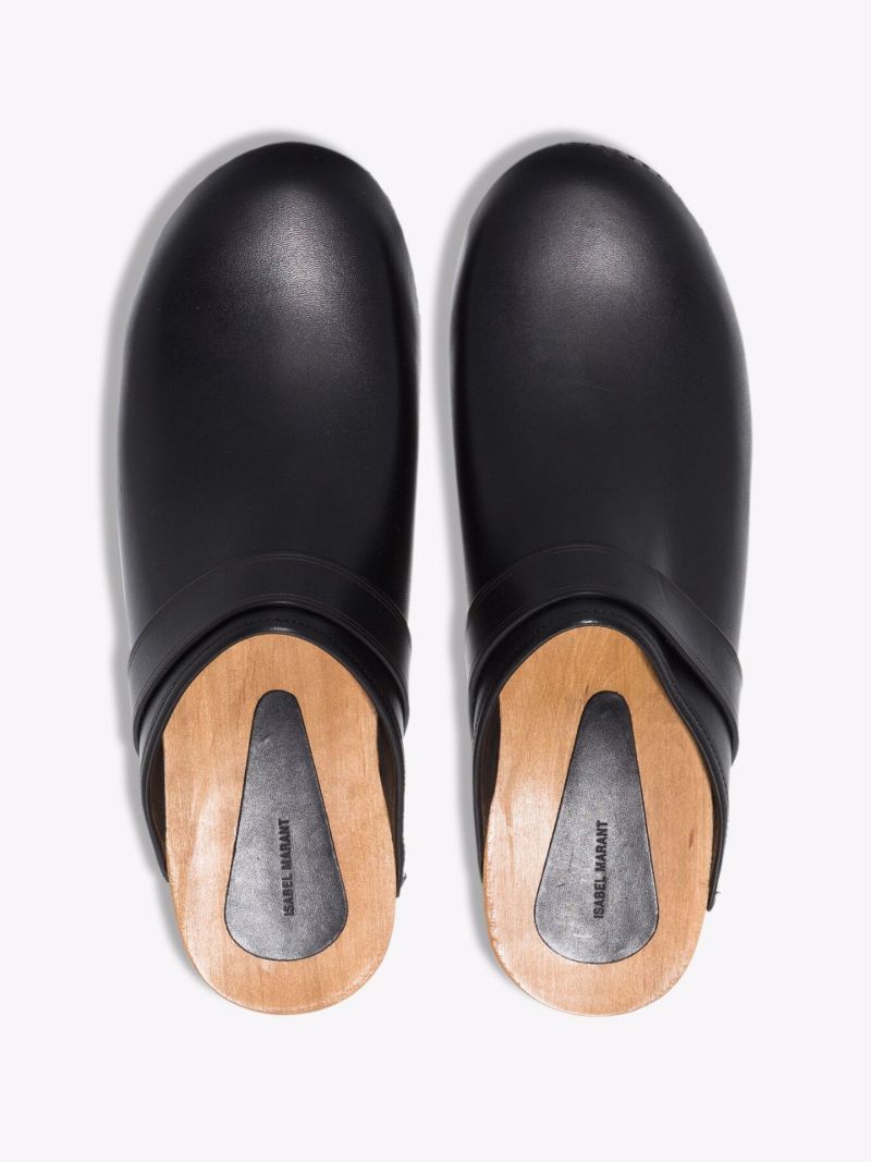 Black Thalie Leather Clogs