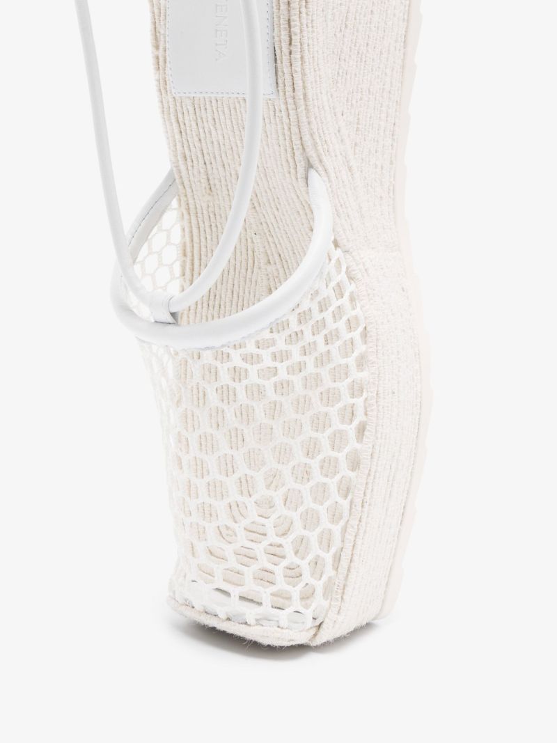 White Stretch 90 Mesh Flatform Espadrilles