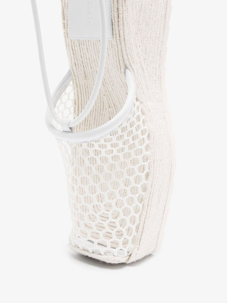 White Stretch 90 Mesh Flatform Espadrilles