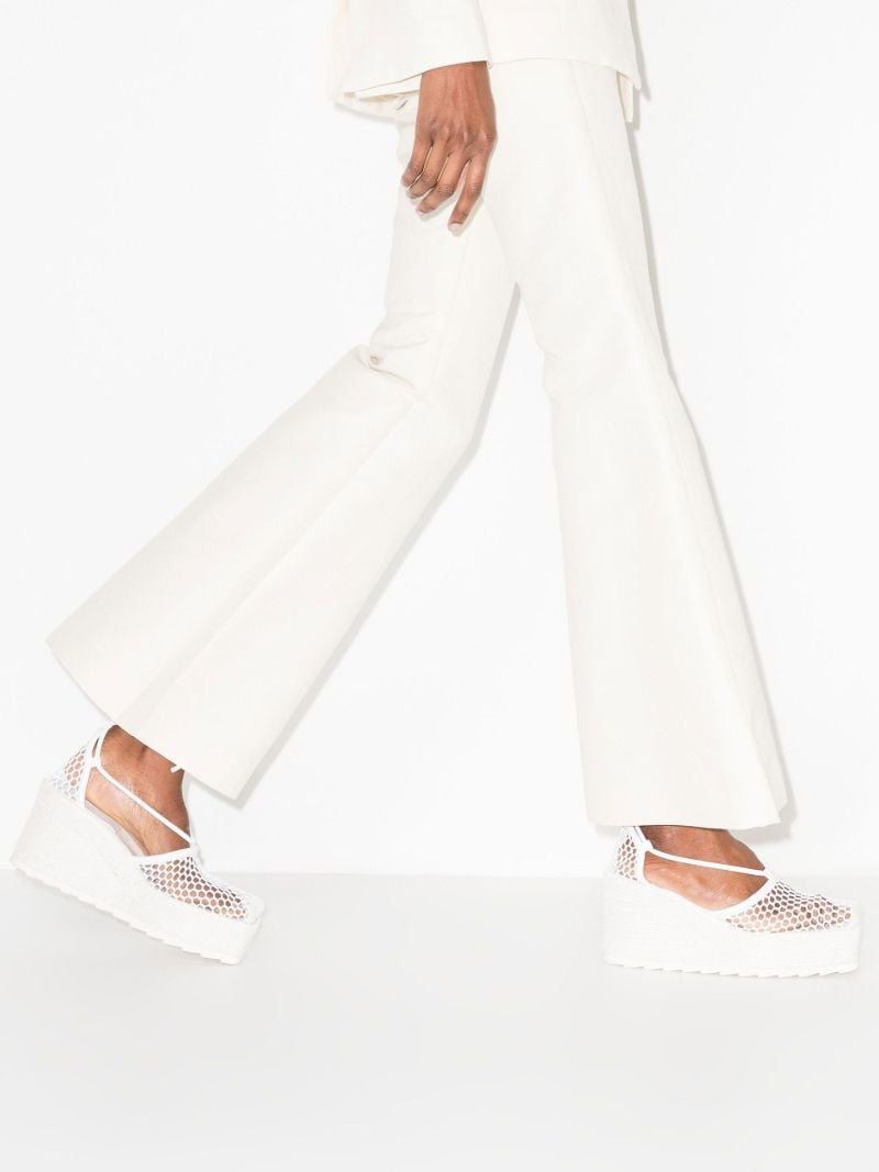 White Stretch 90 Mesh Flatform Espadrilles
