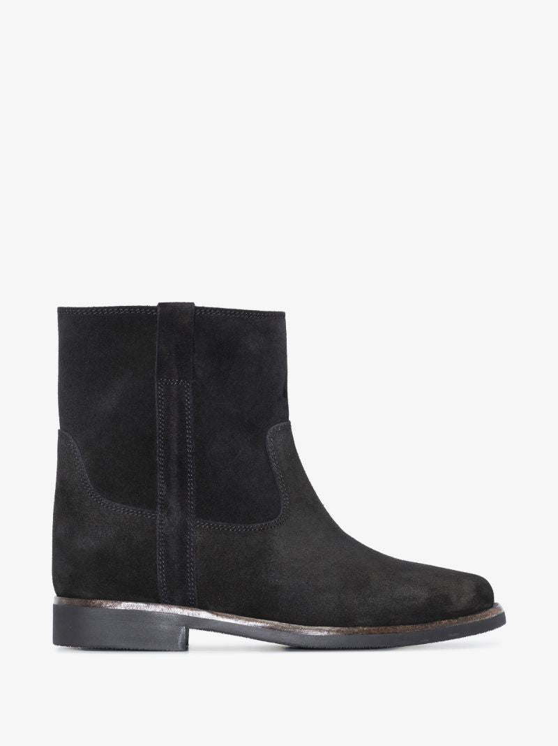 Black Susee Leather Ankle Boots
