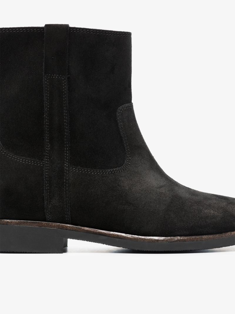 Black Susee Leather Ankle Boots