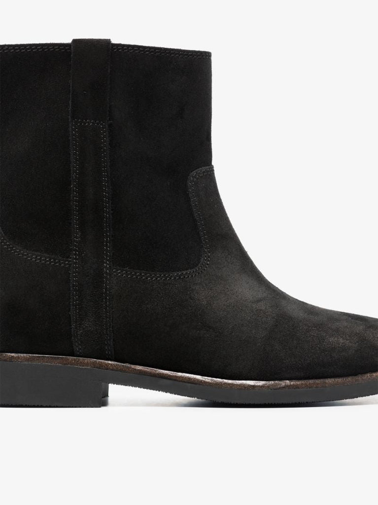 Black Susee Leather Ankle Boots