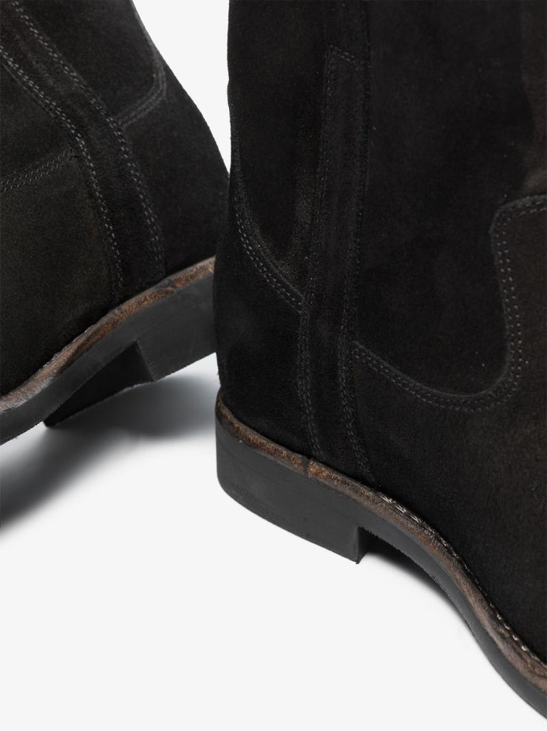 Black Susee Leather Ankle Boots