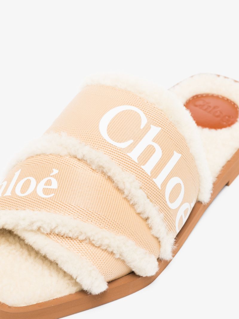 Neutral Woody Shearling Sandals