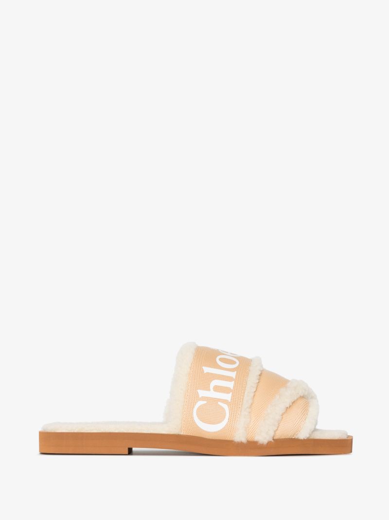 Neutral Woody Shearling Sandals