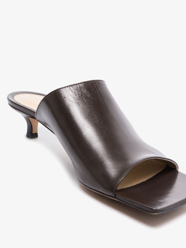 Brown Stretch 55 Leather Mules