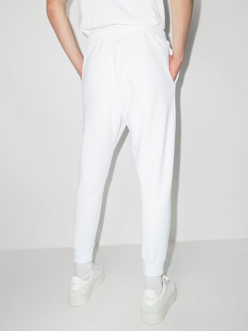 White Logo Print Cotton Track Pants
