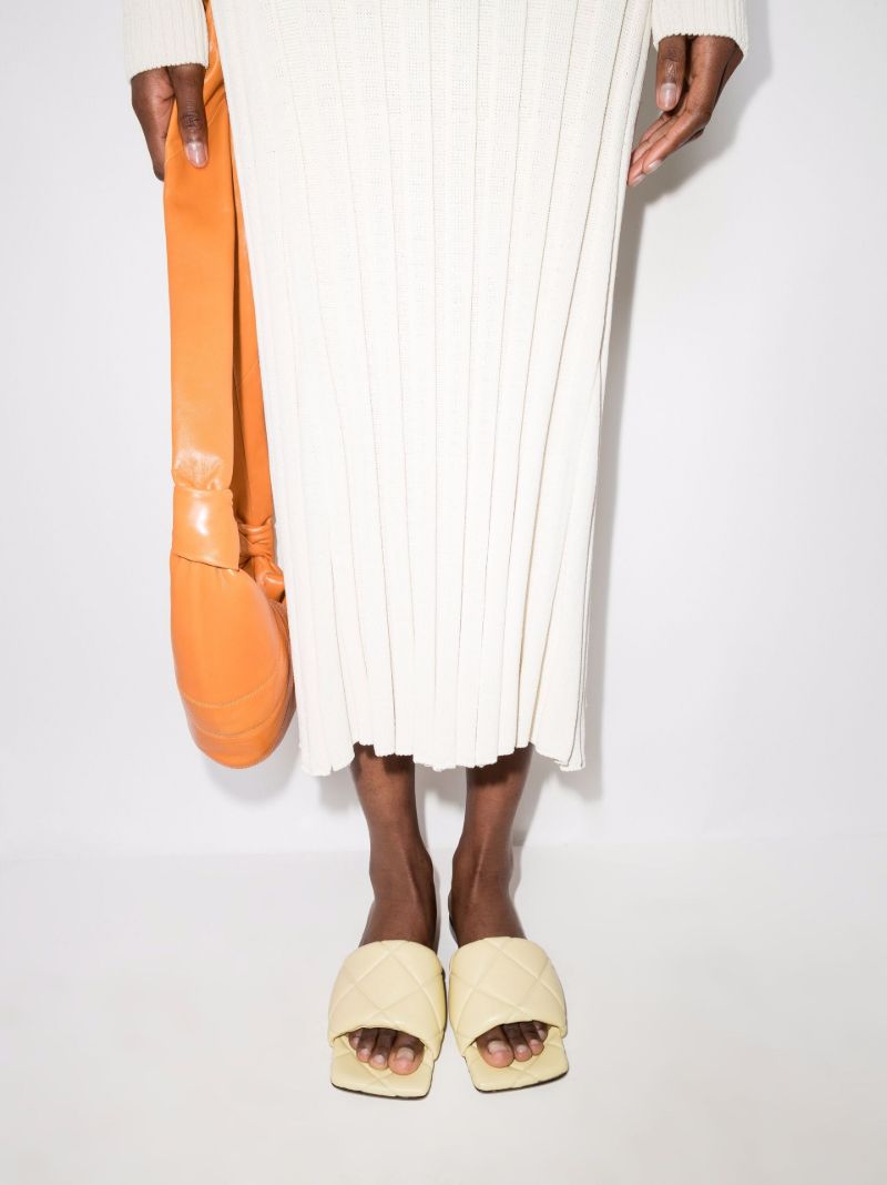 Yellow Rubber Lido Quilted Leather Sandals