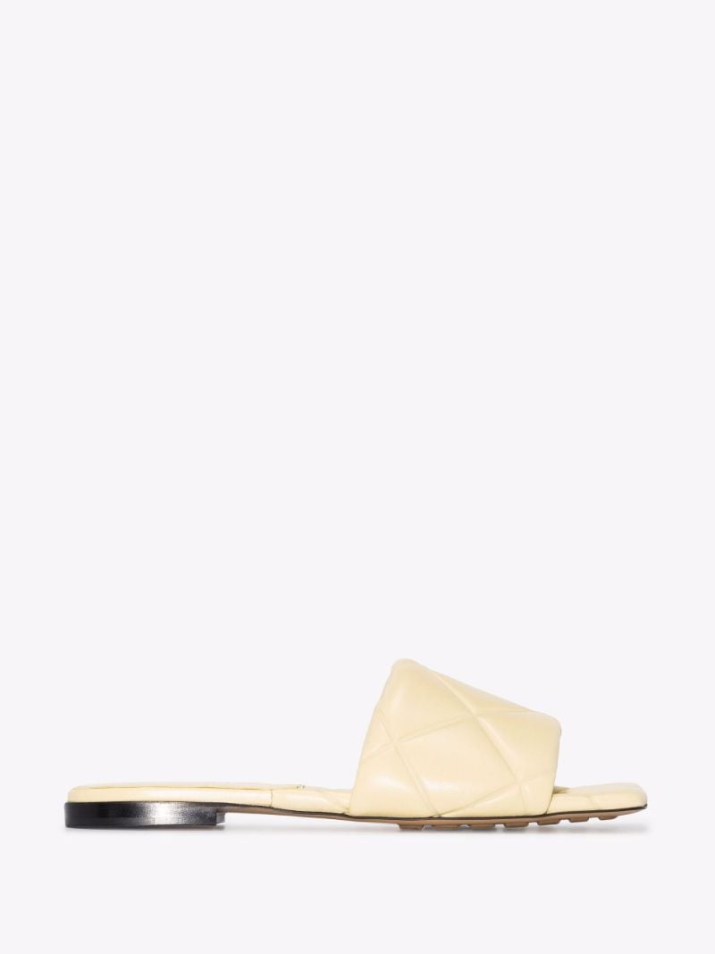 Yellow Rubber Lido Quilted Leather Sandals