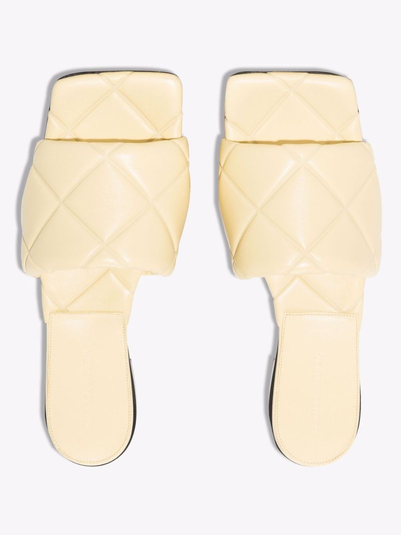 Yellow Rubber Lido Quilted Leather Sandals