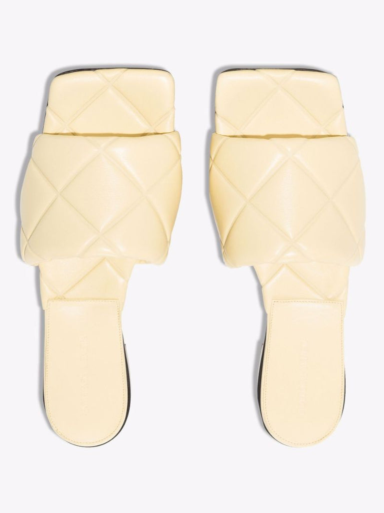 Yellow Rubber Lido Quilted Leather Sandals