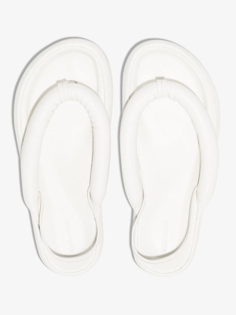 White Orene Leather Flatform Sandals