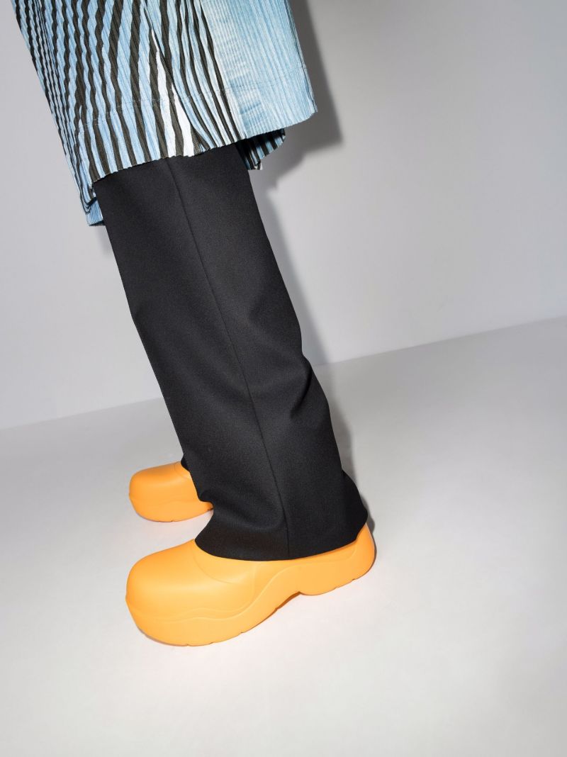 Orange Puddle Rubber Ankle Boots
