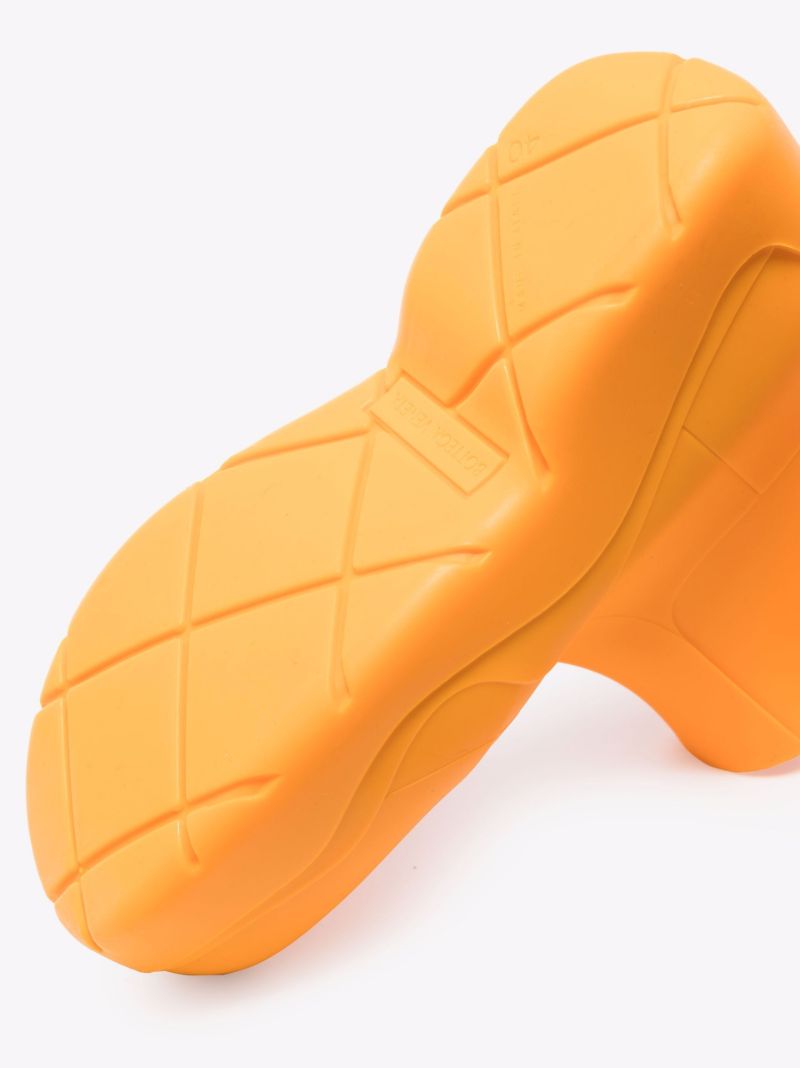 Orange Puddle Rubber Ankle Boots