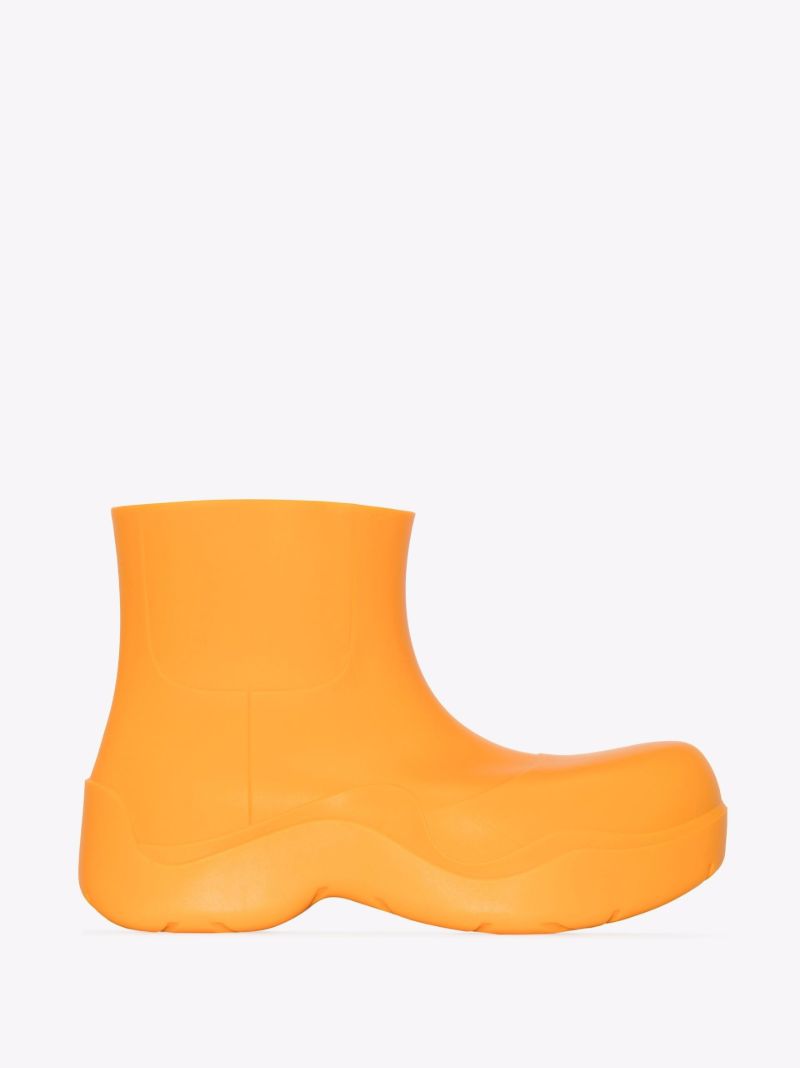 Orange Puddle Rubber Ankle Boots
