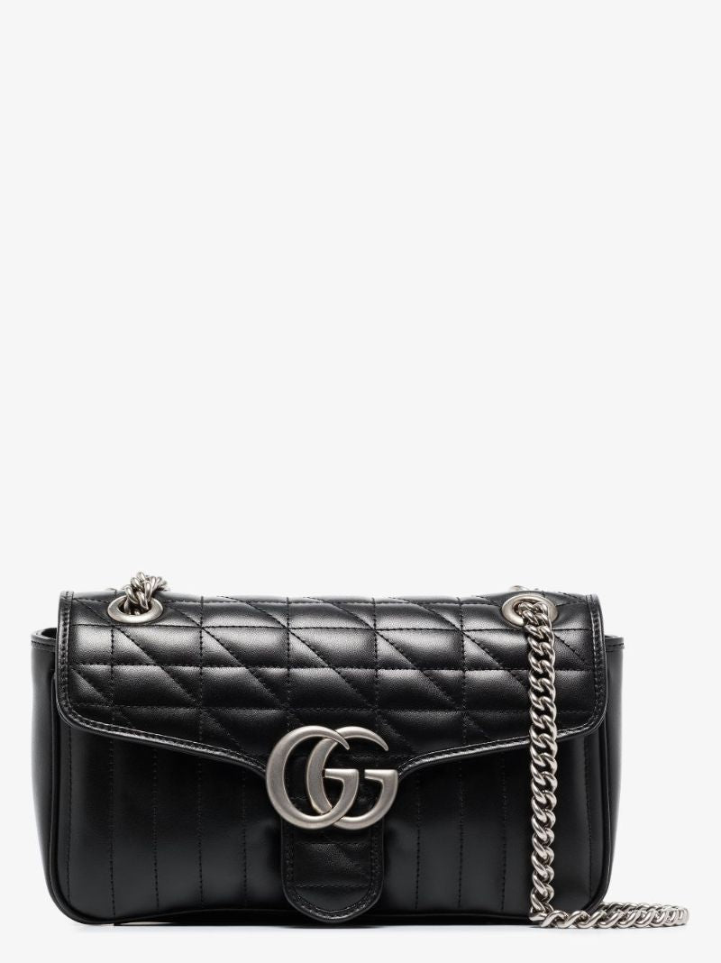 Black Gg Marmont Leather Shoulder Bag