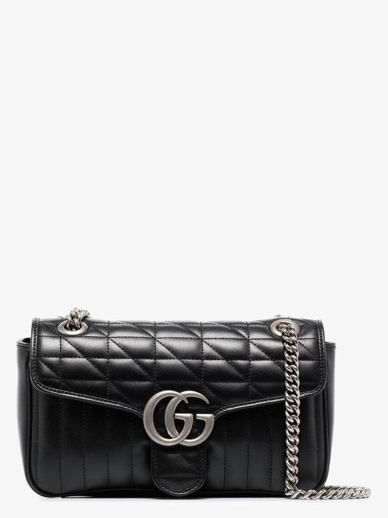 Black Gg Marmont Leather Shoulder Bag