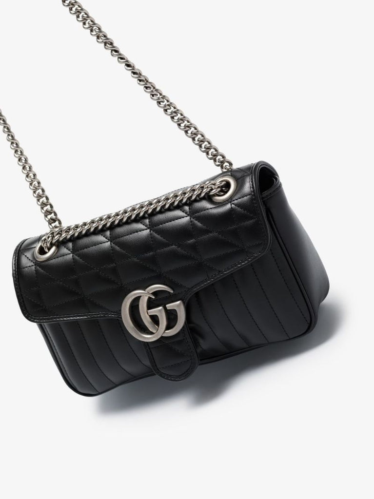 Black Gg Marmont Leather Shoulder Bag