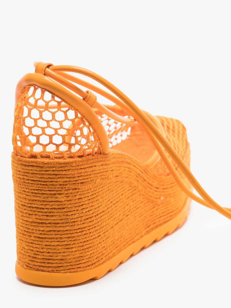 Orange Stretch 90 Wedge Espadrilles