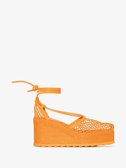 Orange Stretch 90 Wedge Espadrilles