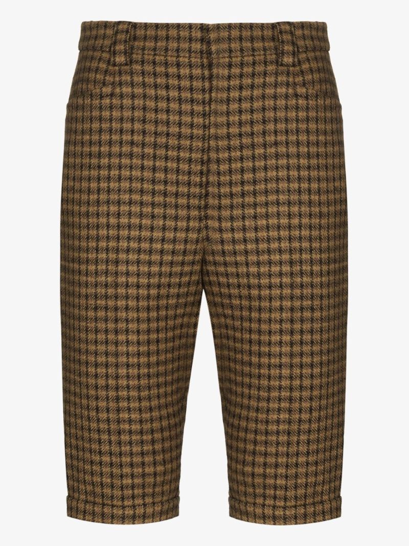 Checked Virgin Wool Shorts