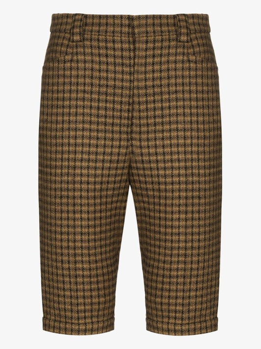 Checked Virgin Wool Shorts