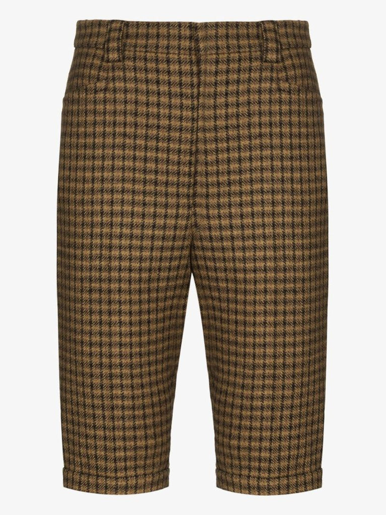 Checked Virgin Wool Shorts
