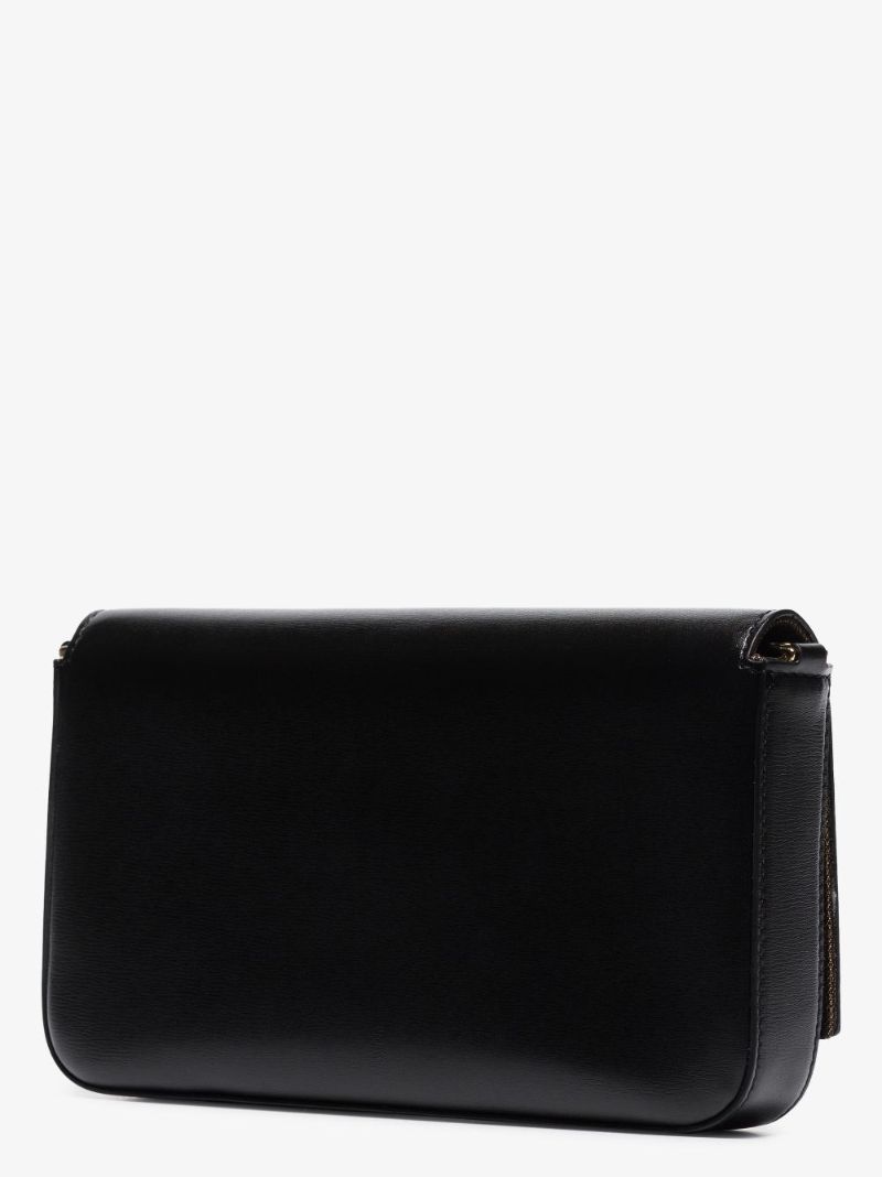 Black Ff Leather Clutch Bag