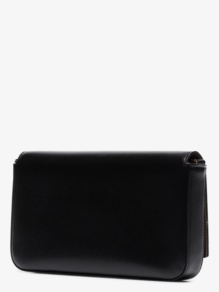 Black Ff Leather Clutch Bag
