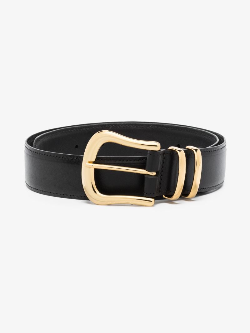 Black Marina Leather Waist Belt