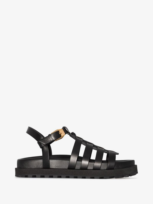 Black La Medusa Leather Sandals