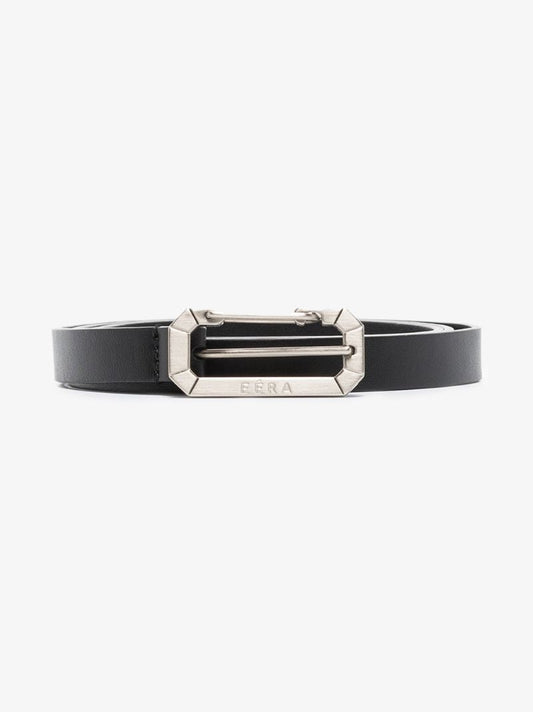 Black Carabiner Buckle Leather Belt