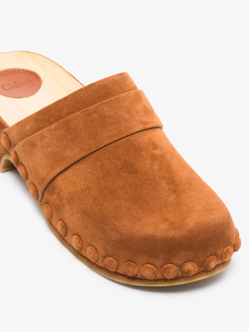Brown Joy 50 Suede Clogs