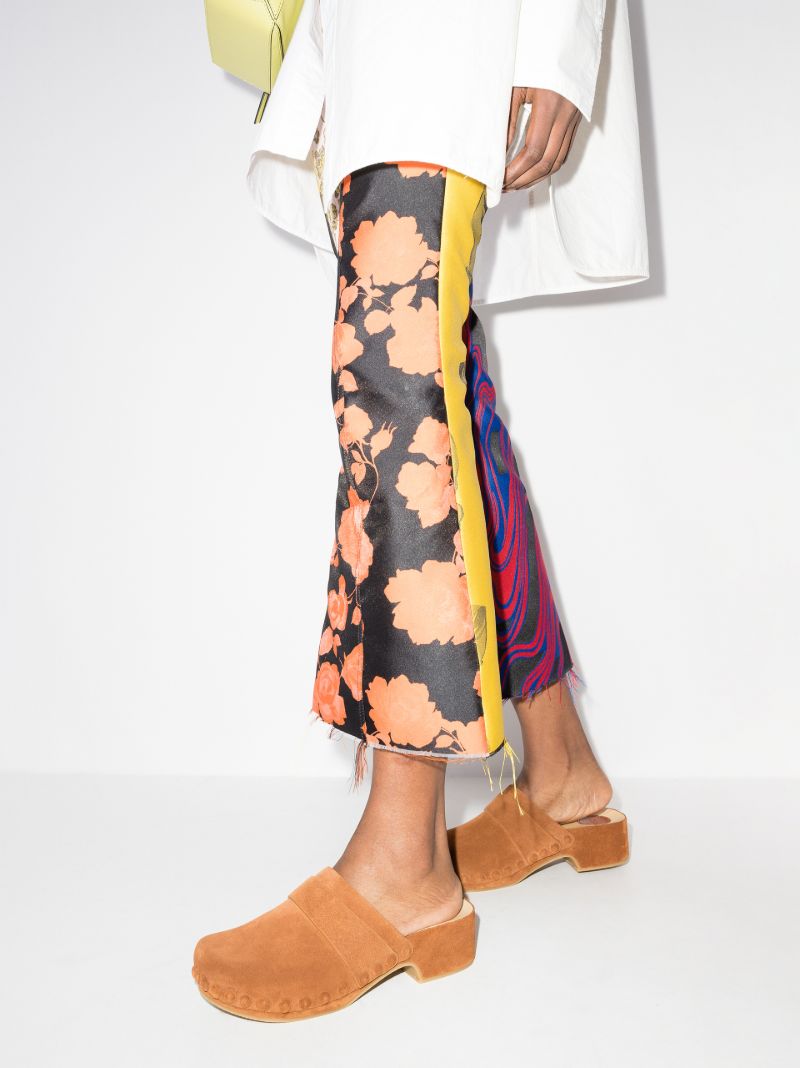 Brown Joy 50 Suede Clogs