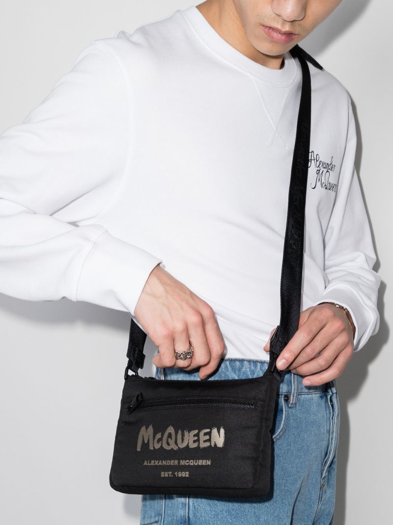 Black Graffiti Cross Body Bag