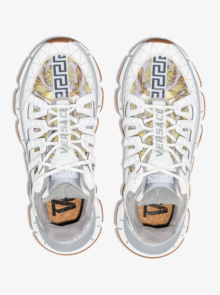 White Trigreca Low Top Barocco Sneakers