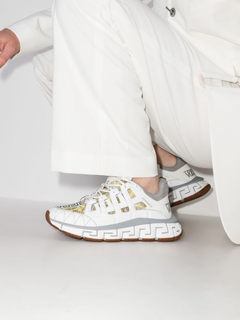 White Trigreca Low Top Barocco Sneakers