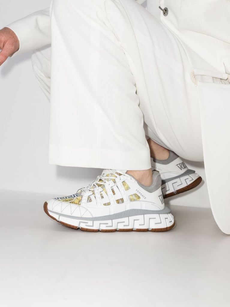 White Trigreca Low Top Barocco Sneakers