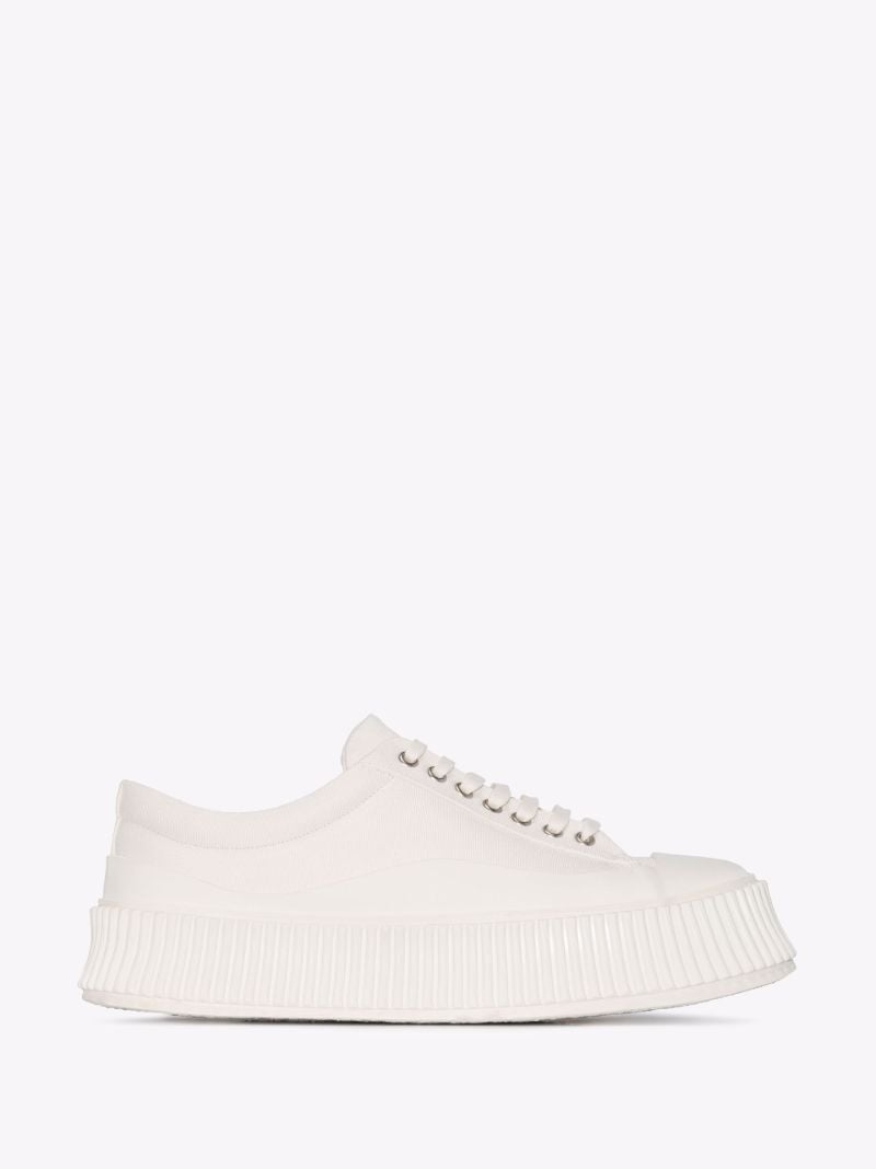 White Olona Low Top Flatform Canvas Sneakers