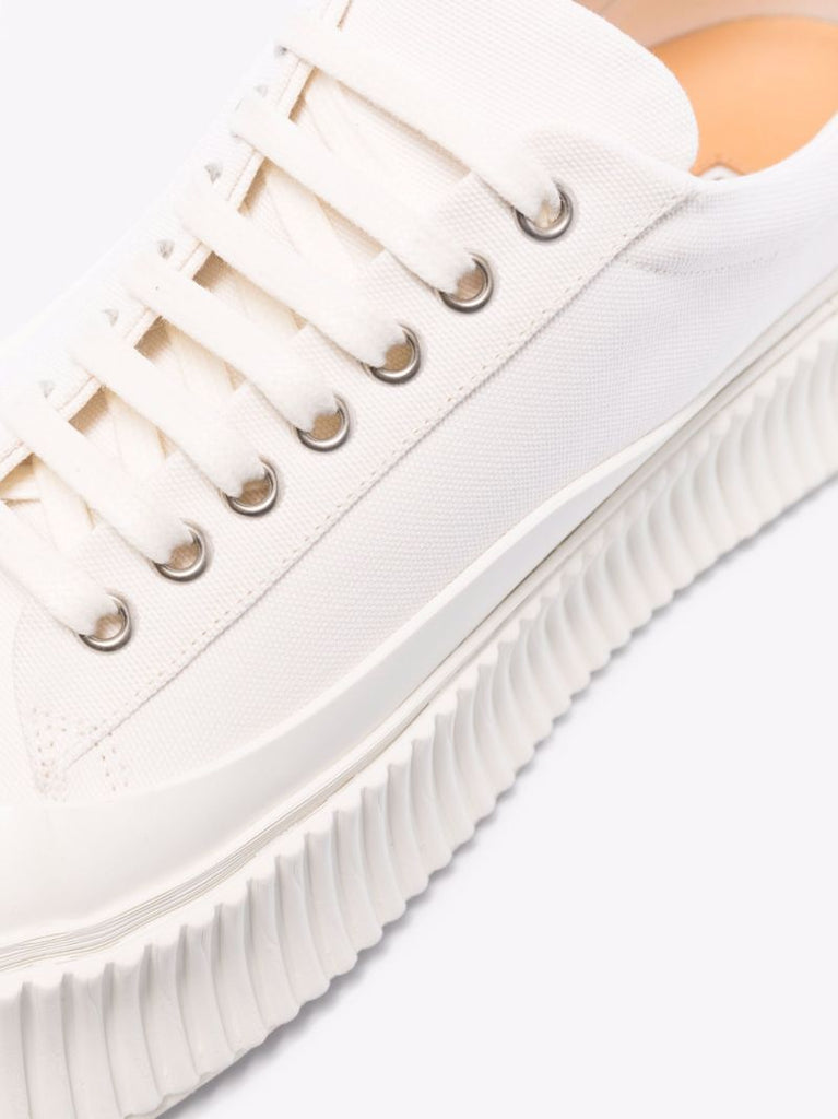 White Olona Low Top Flatform Canvas Sneakers