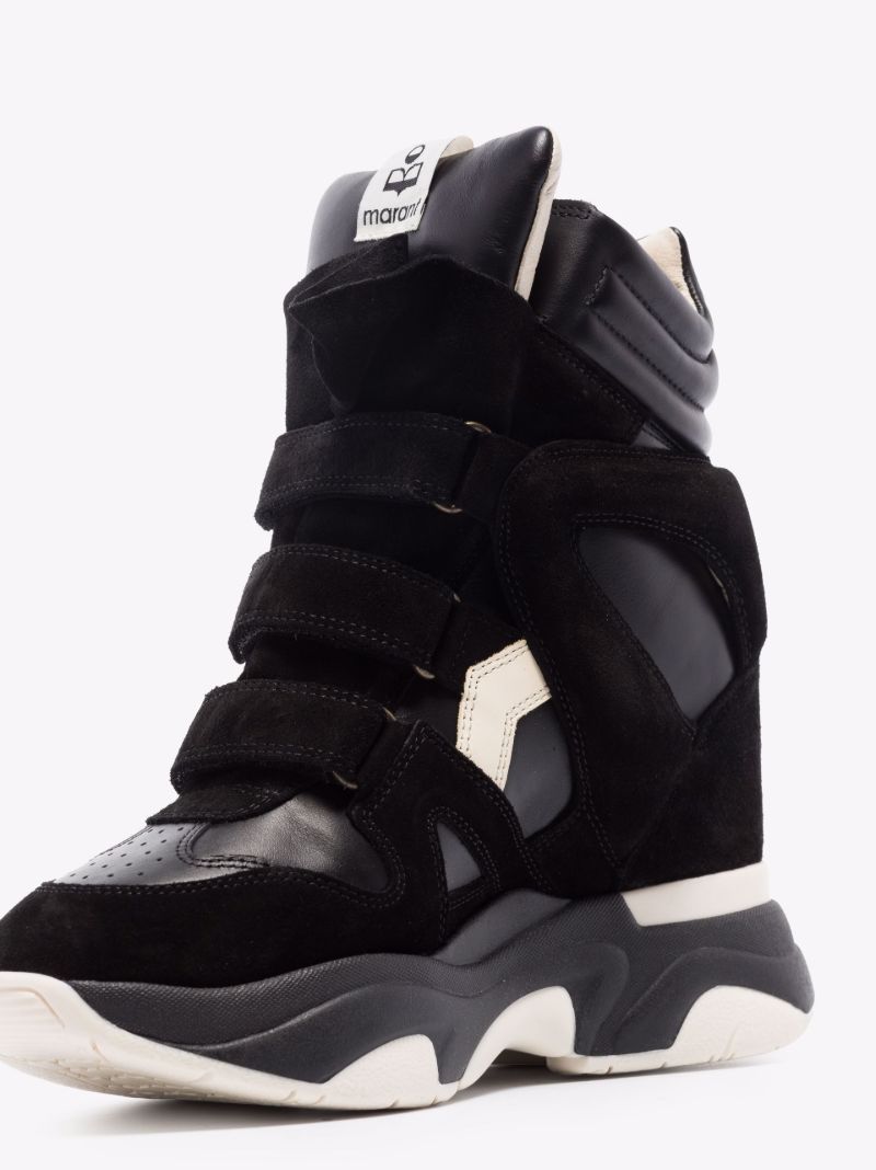 Black Balskee 110 Leather Wedge Sneakers