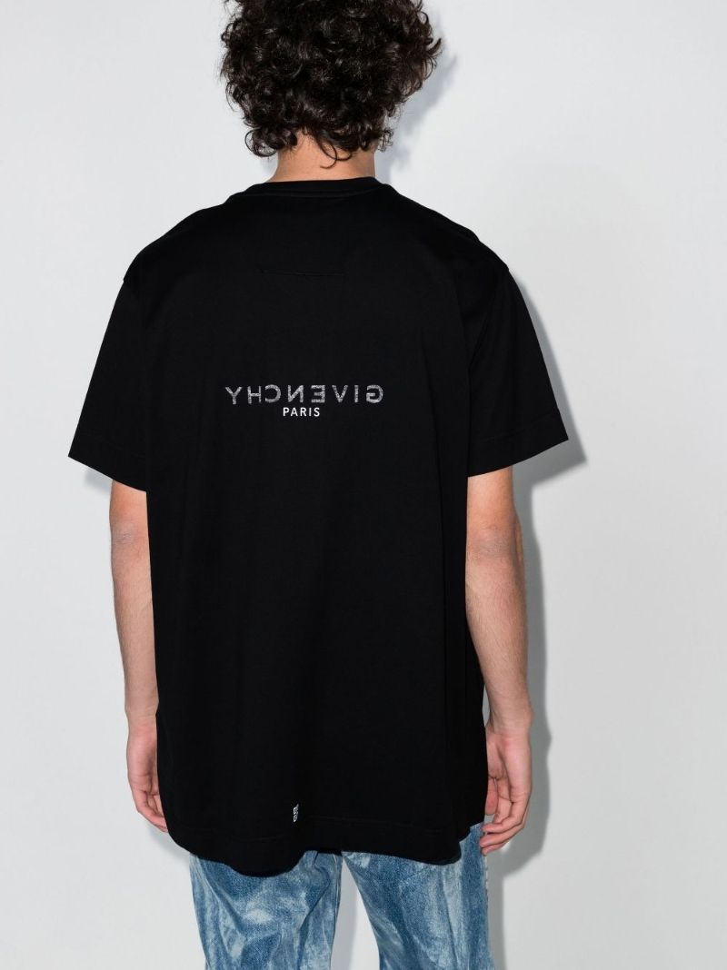Black Reverse Logo-print Cotton T-shirt
