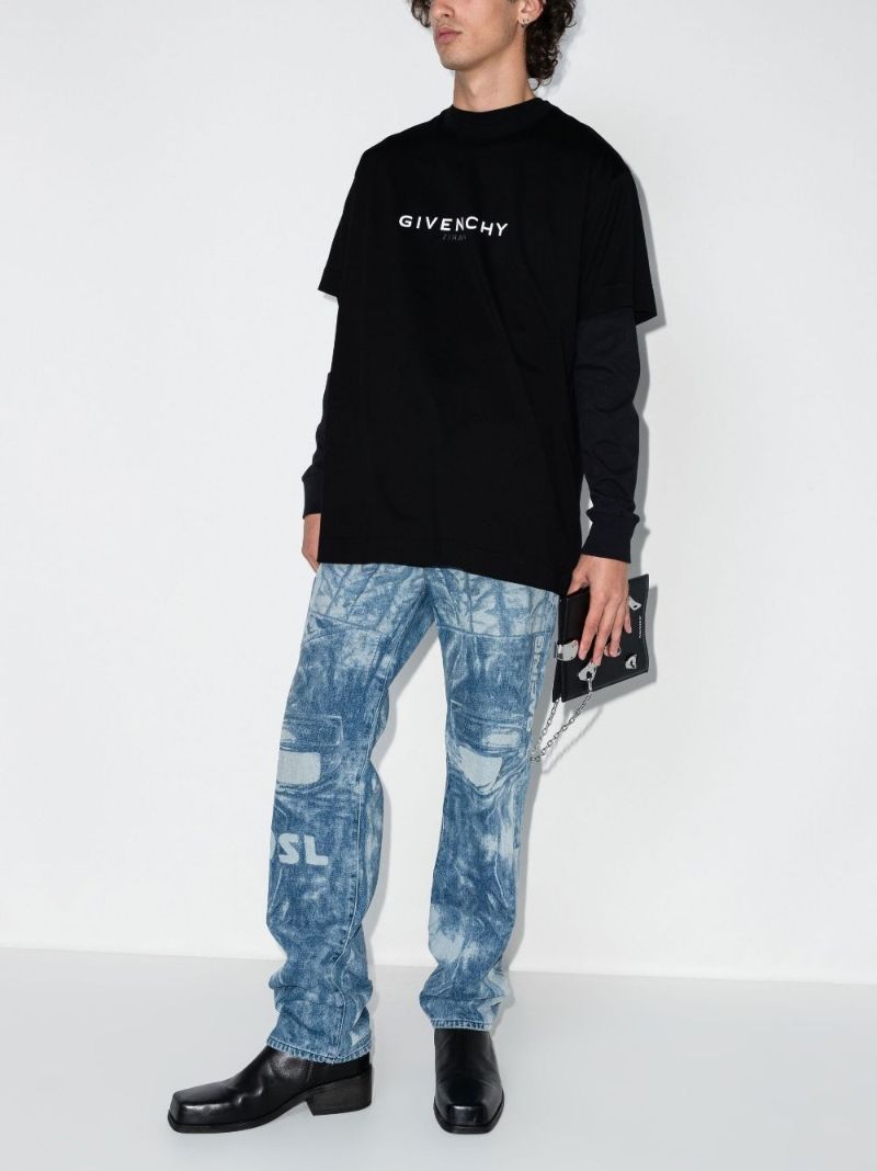 Black Reverse Logo-print Cotton T-shirt
